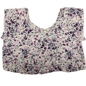 Billabong purple and lavender flowered crop top, baby tee, medium